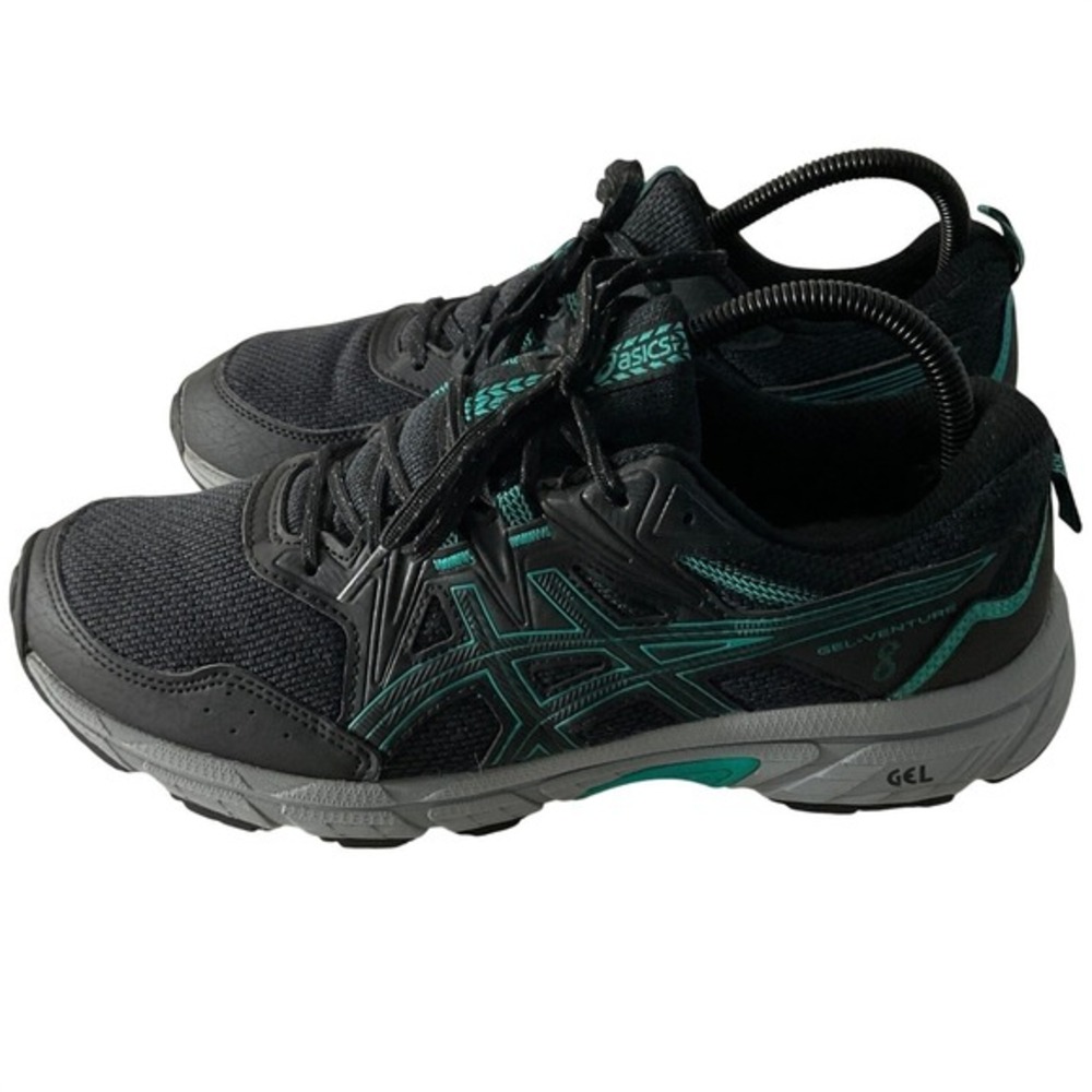 ASICS Gel-Venture‎ 8 Womens Running Shoes Black Teal Grey 1012B230 Size 9.5